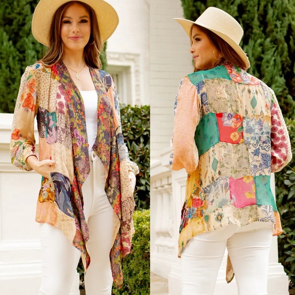 Anthropologie Multicolor Patchwork Cardigan - Picture 1 of 6